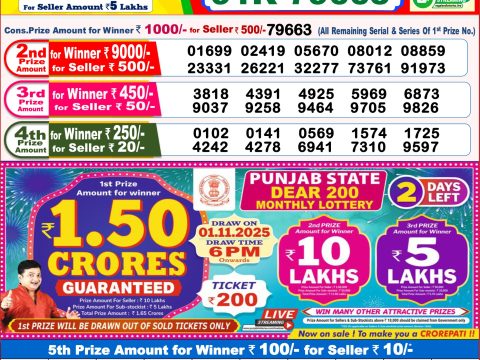 Dear Lottery Sambad 30.10.25 8 PM PDF | Nagaland State Lottery