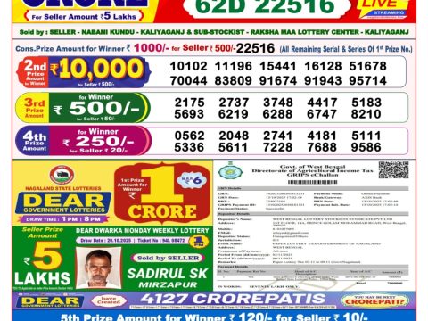 Dear Lottery Sambad 03.11.25 8 PM PDF | Nagaland State Lottery